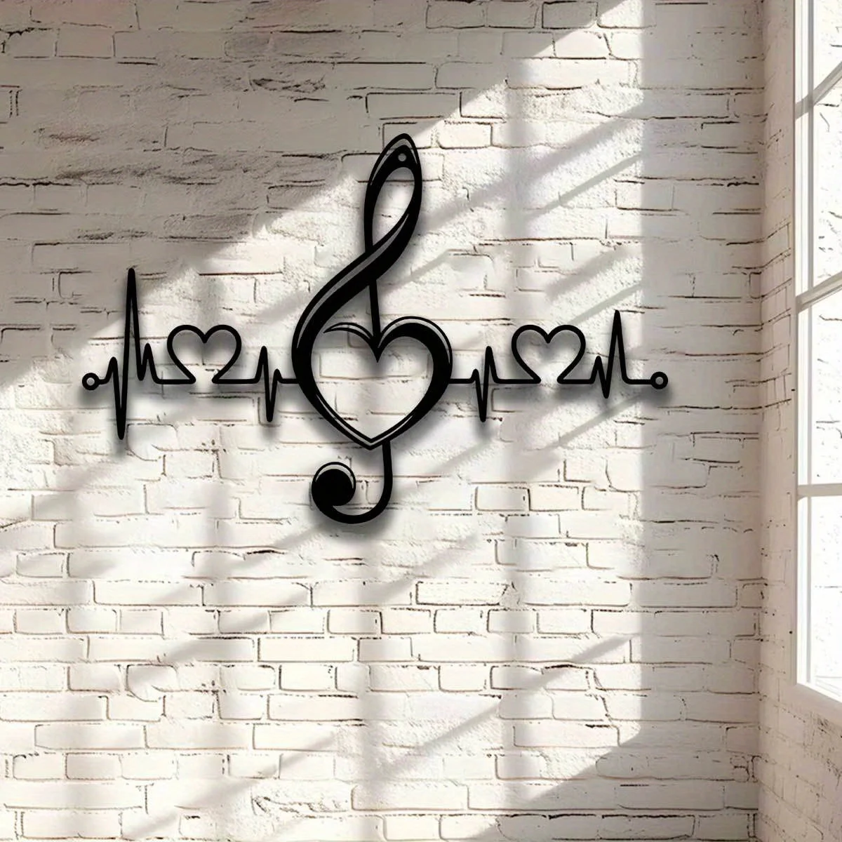 1pc Glam Style Metal Music Notes Wall Decorative Sculpture for Home & Garden,Indoor/Outdoor Music Themed Hanging Decor