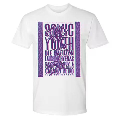 Sonic Youth Metro Band Graphic Print Summer Autumn Winter Men's and Women's Short Sleeved T-shirt Casual Loose Outdoor Street