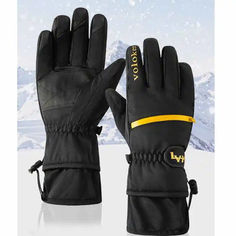 

Ski gloves, winter warm gloves with velvet, windproof, waterproof, wear-resistant, sports cycling gloves