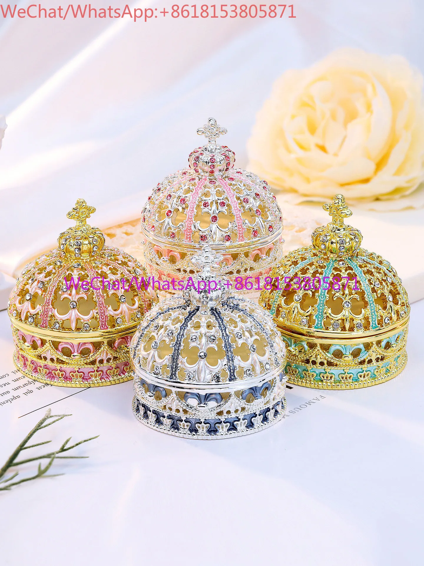 Proposal ring box Crown enamel jewelry storage box Creative wedding gift