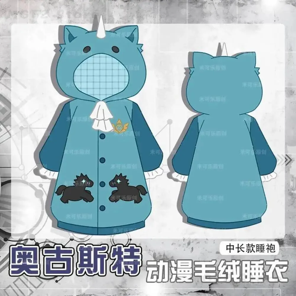 

Плюшевая пижама-костюм Augustus HOT с капюшоном, зимний комплект для сна, тематика «Путь в никуда», мультяшный дизайн