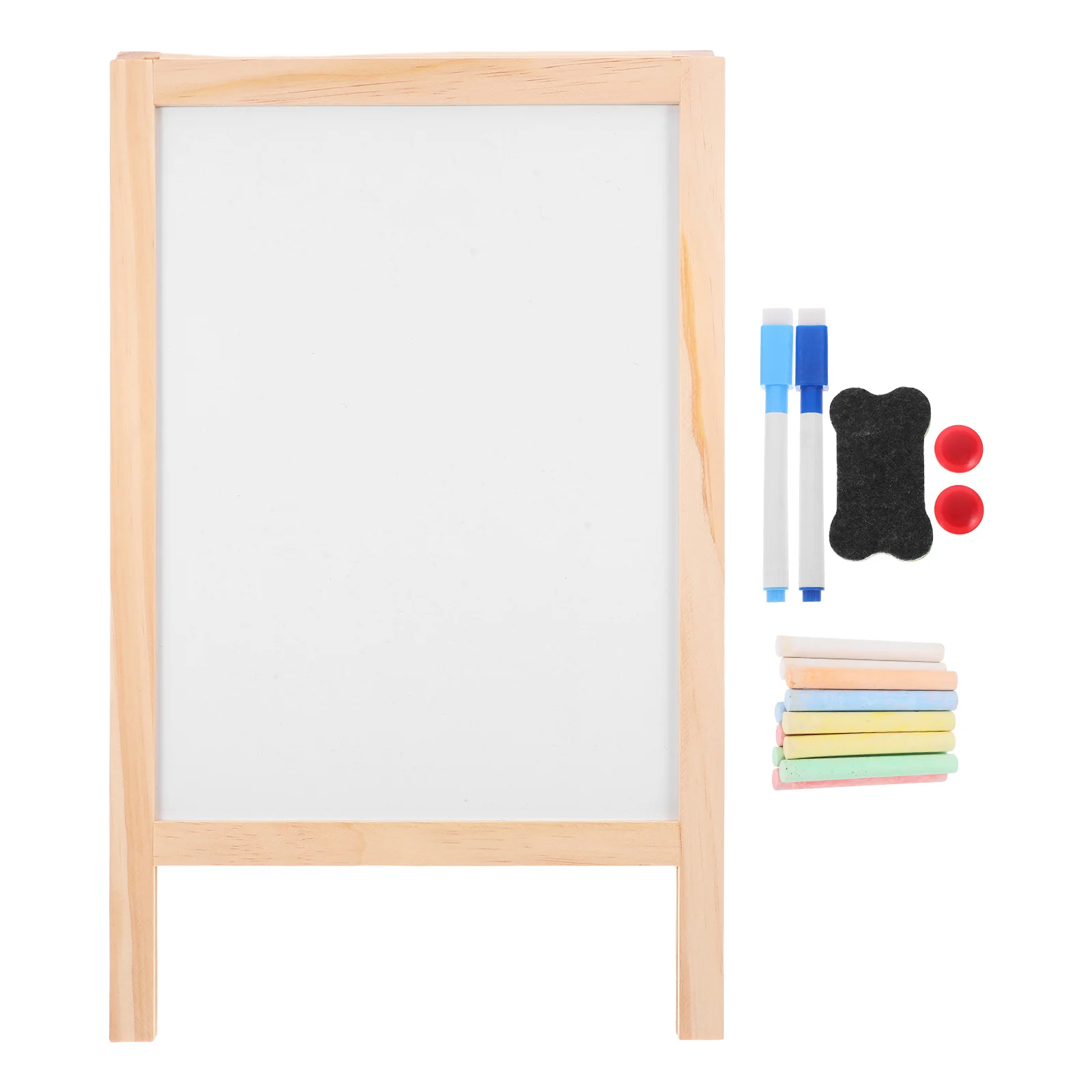 Mini Wooden Message Board Student White Chalk Kids Tabletop Easel for Painting Writing Pad