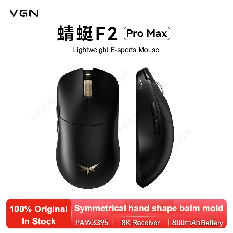 

VGN Dragonfly F2 Pro Max F2 Ultra+ Легкая беспроводная игровая мышь, двойная 8-каратная трехрежимная эргономичная мышь для киберспорта с длительным сроком службы батареи
