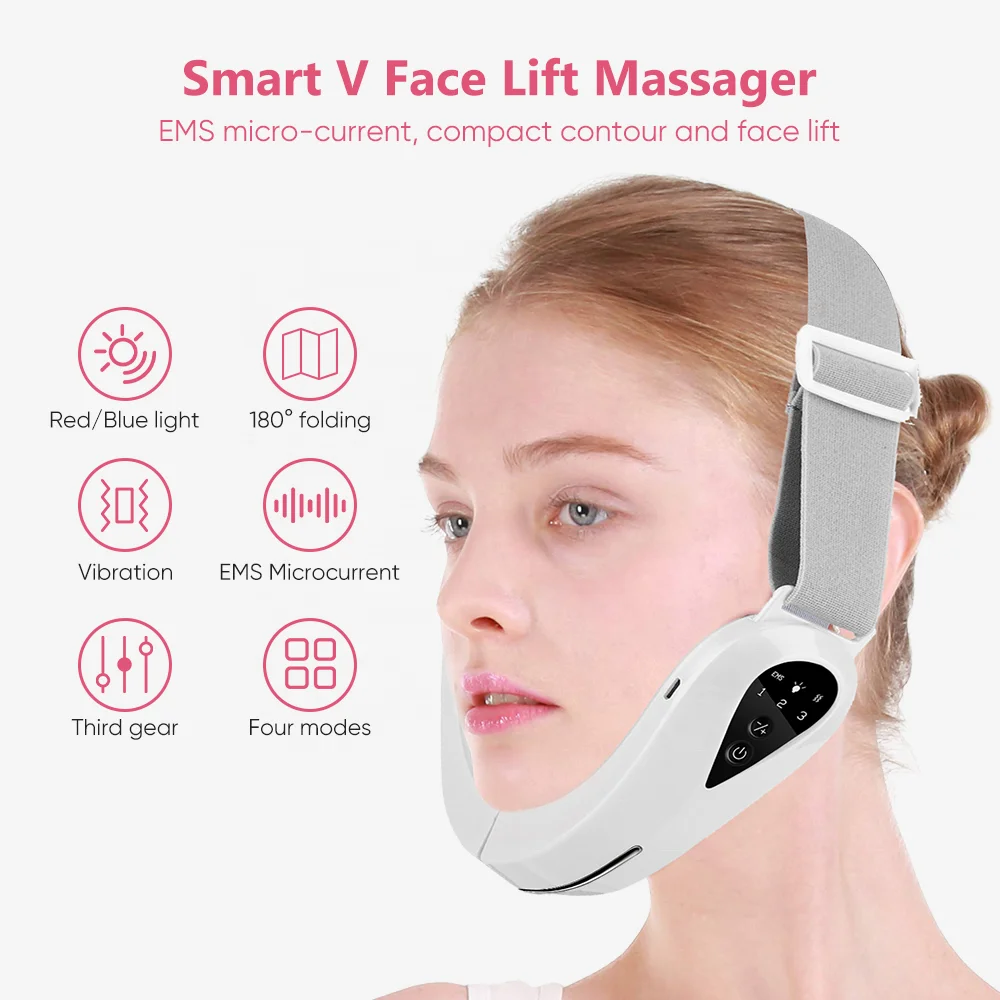 المكتبة الذكية جهاز شد الوجه مزيل الذقن المزدوج V-face الذقن رفع مدلك الوجه شد الوجه USB قابلة للشحن ABS والبقع #5