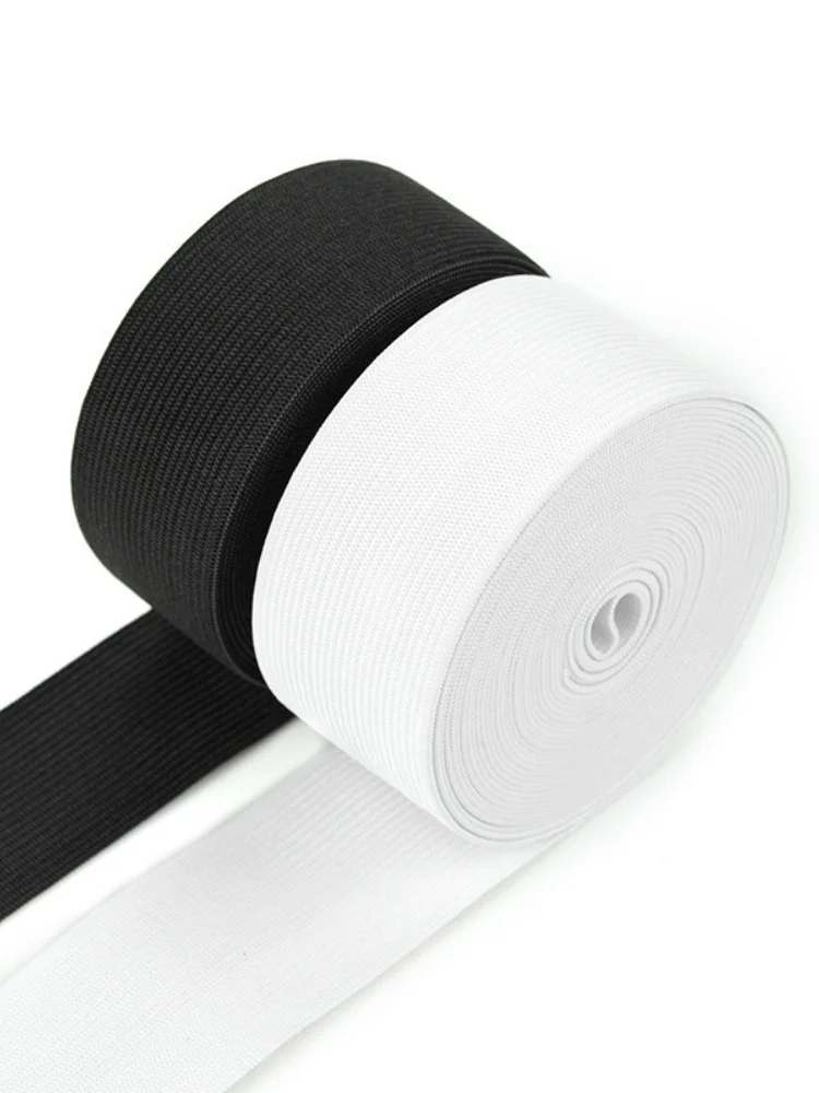 2/2,5/3cm Elastische Bänder Elastisches Band Hochelastischer Latex Gestrickt Schwarz und Weiß DIY Nähzubehör Gummiband – Detail 2