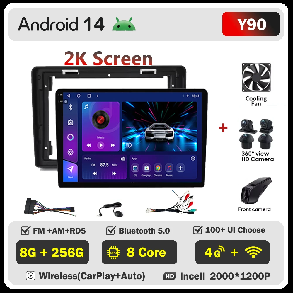 Autoradio voor Citroen C2 C3 2001-2010 Android Multimedia Speler GPS Navigatie Carplay LED Touch Screen Auto Stereo draadloze