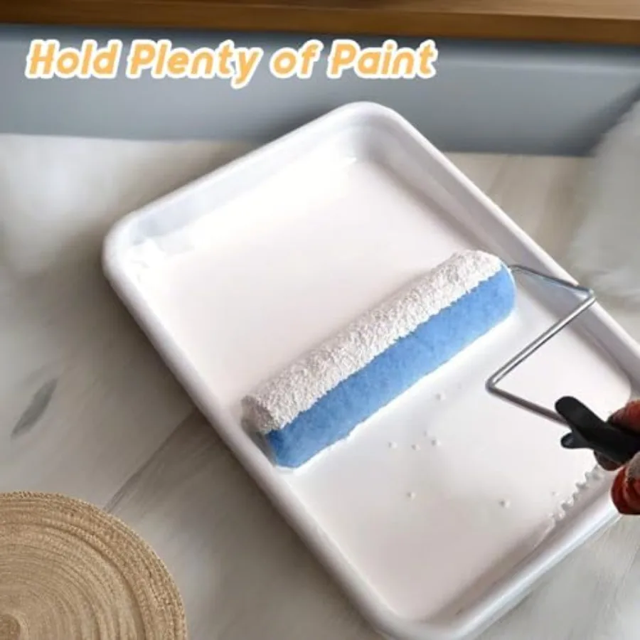 1 Piece 9 Inch Metal Paint Tray with 10 Tray Liners, Paint Trays for Paint Roller, Paint Tray Liner Disposable for Home Wall Pa view 6