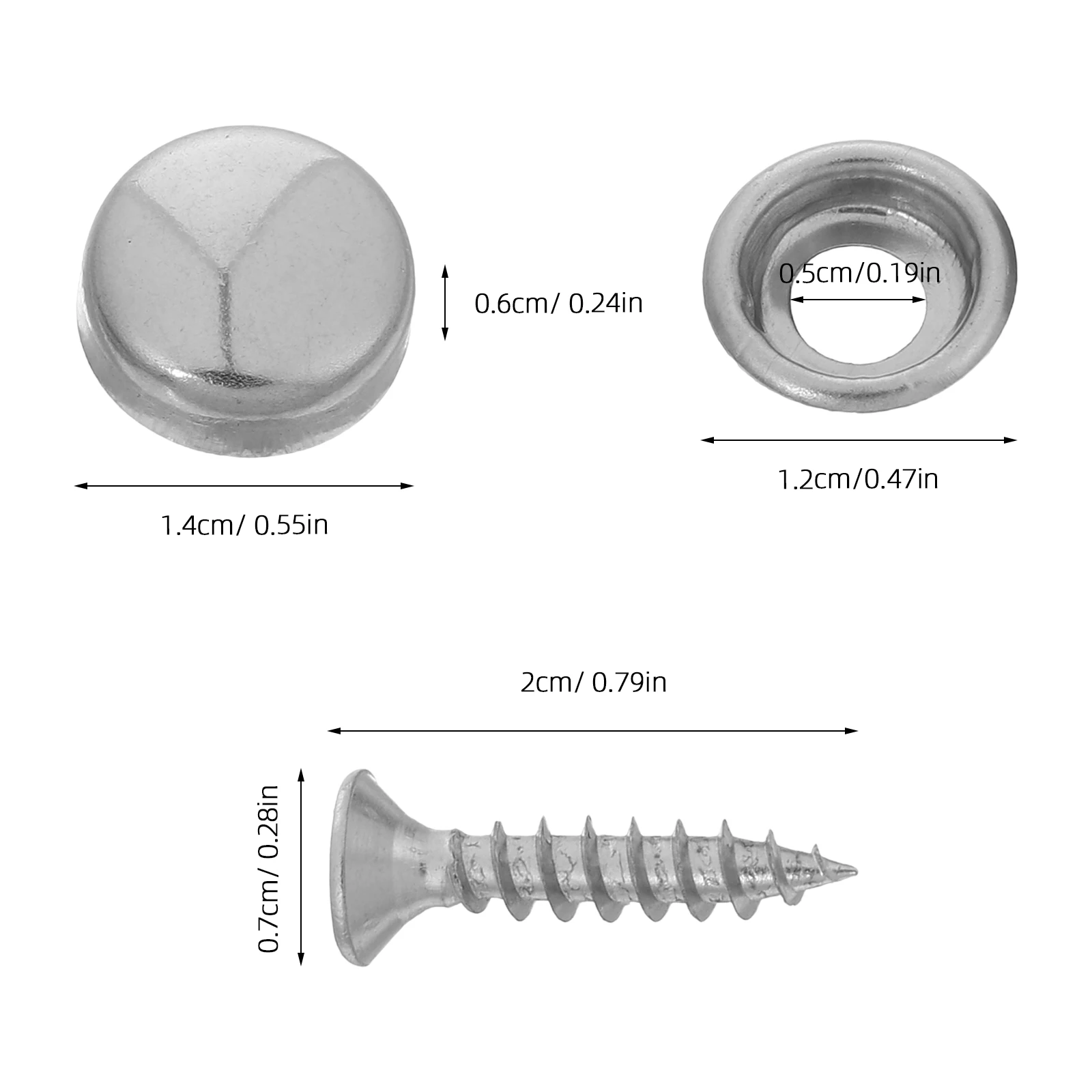 24 مجموعات نحى الفولاذ المقاوم للصدأ قبعات المسمار السحابات الزخرفية مرآة تصاعد مسامير قبعات للزجاج الفضة الأثاث السحابات #3