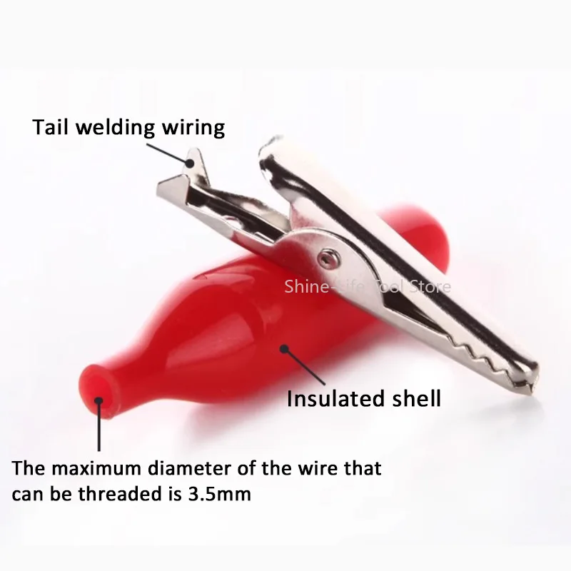 SL Black Red Plastic Boot Metal Alligator Clip Test Crocodile Clip 24x28mm 28x35mm 35x45mm