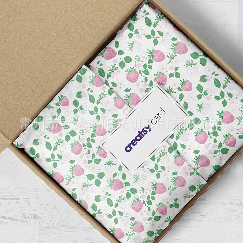 20pcs 50x70cm Pink Strawberry Gift Packaging Paper Tissue Paper Gift Box Decorative Lining Flower Packaging Paper