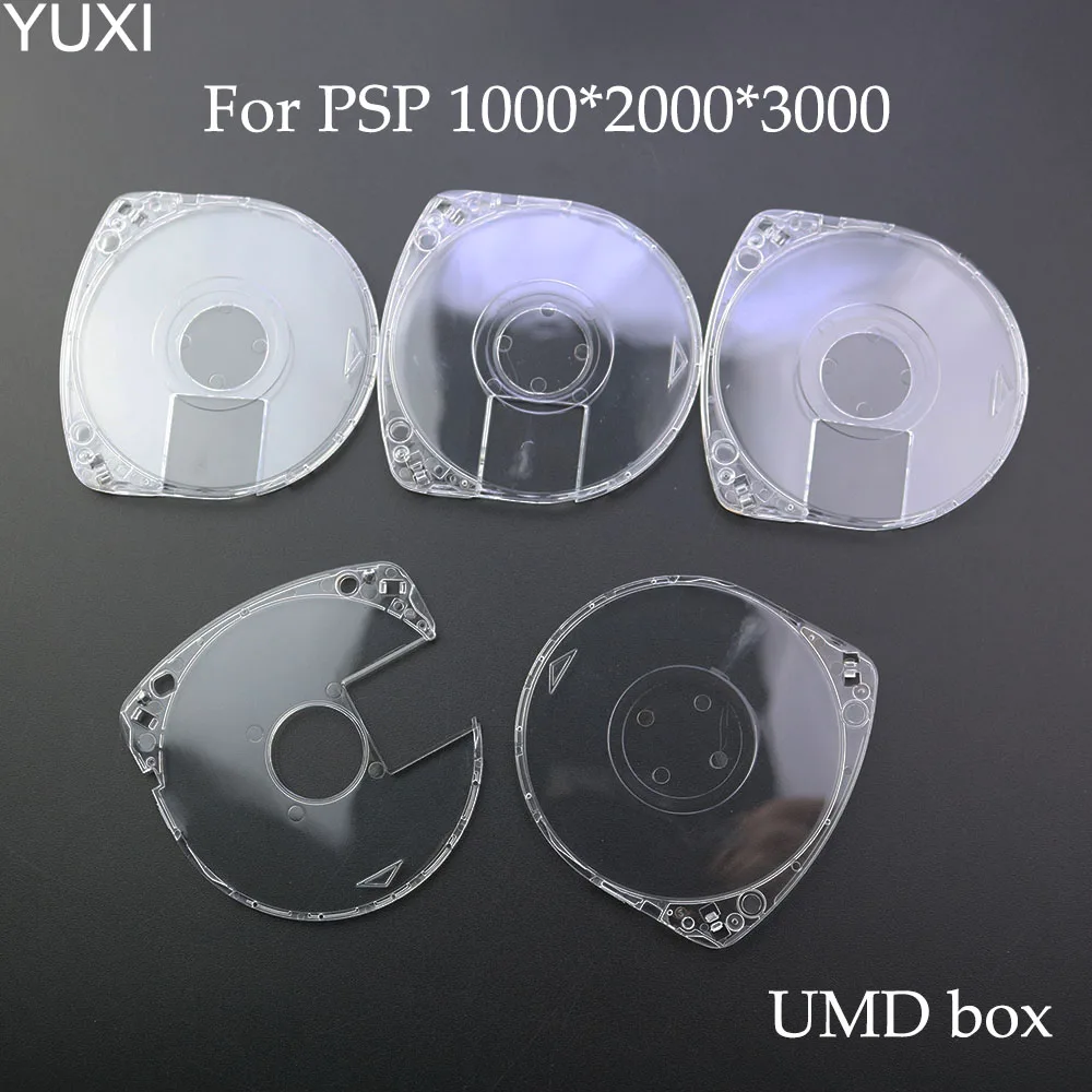 

YUXI 2pcs Replacement Clear Game Disc Storage Shell Case Cover For PSP 1000/2000/3000 UMD Protective Box