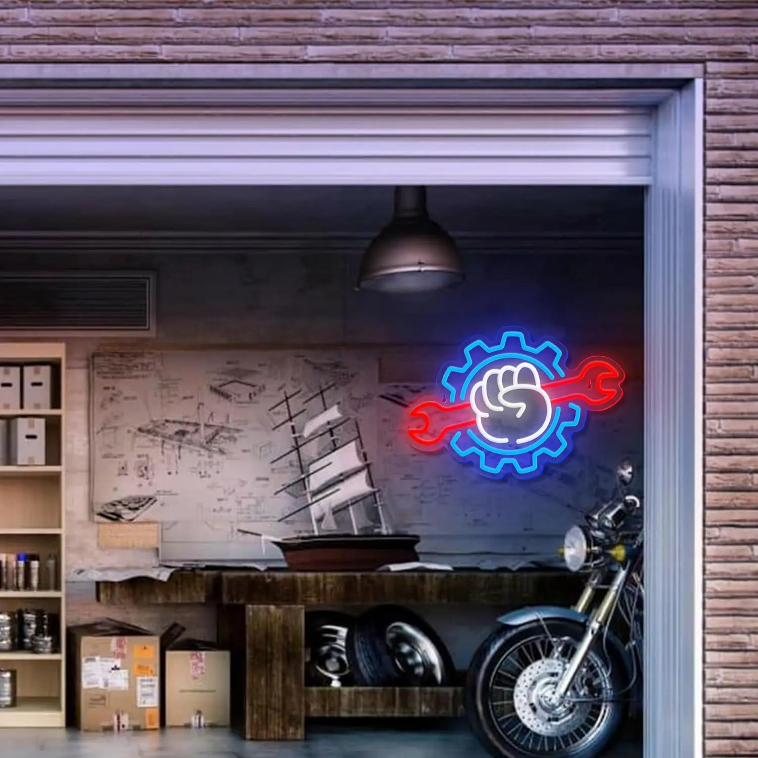Wrench Neon Sign For Wall Decor LED Neon Light Suitable For Garage Christmas Party Bedroom Man Cave Garage Auto Repair Shop
