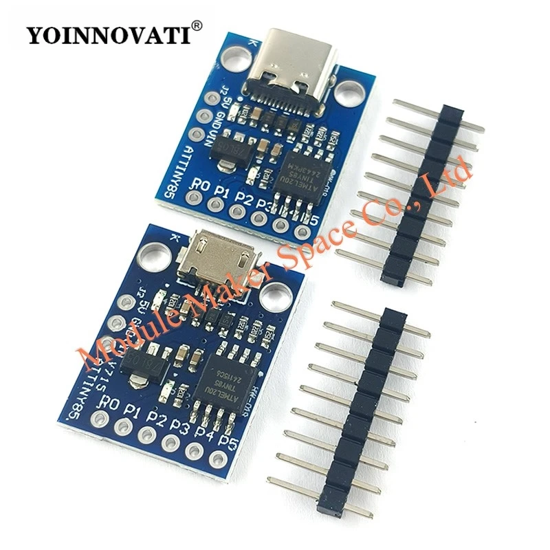 ATTINY85 USB-C Development Board - Digispark Compatible Module with I2C/SPI Support, Low Power Microcontroller