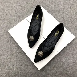 Flat Shoes for Women Slip on Moccasins Comfortable Lady Flats Spring Summer Black Blue Gray Casual Shoes 31-46 Small Size 33 34