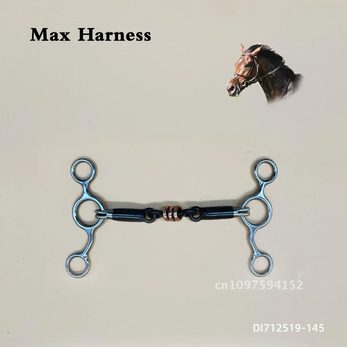 

Stainless Steel Horse Bit Durable Harness Equestrian Supplies British Horses Mouthpiece Cross-border Exclusive Chewing Accessory