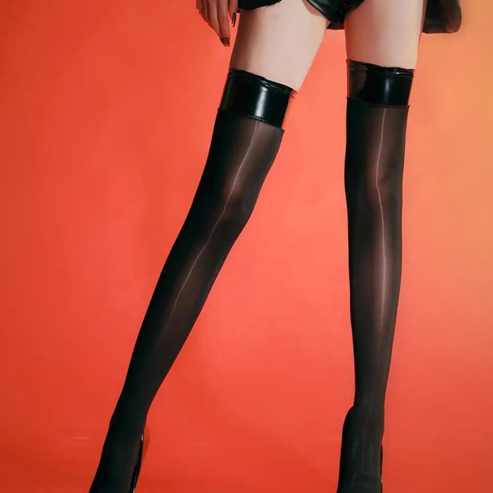 JK Lolita Women Thigh High Sexy Stockings Japanese Style Horse Oil Stockings Over Knee Medias Gothic Socks Ultra-thin Oily Long