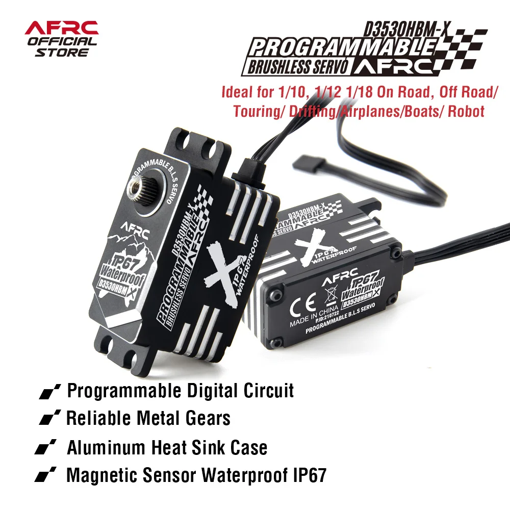 AFRC-D3530HBM-X LOW PROFILE PRO HV Brushless Waterproof Programmable Smart Servo For YOKOMO HSP Drift RC Car Boat DIY Upgrading