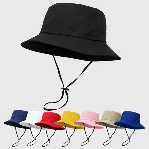 Unisex Solid Color Fisherman Cap Bucket Hat Casual Outdoor Panama Sunscreen Summer Spring Hat Caps Fashionable Basin Sun Hat