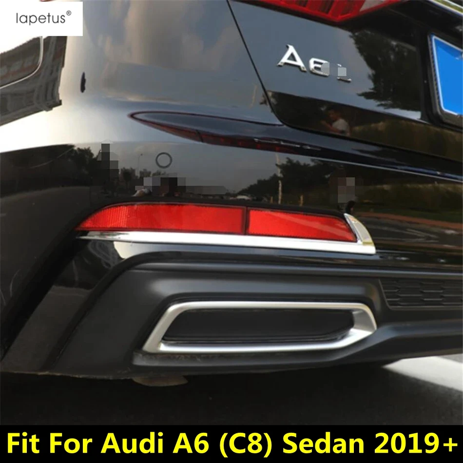 

For Audi A6 C8 Sedan 2019 - 2023 Accessories Car Rear Fog Lights Lamps Foglights Strip Decoration Cover Trim ABS Chrome Exterior