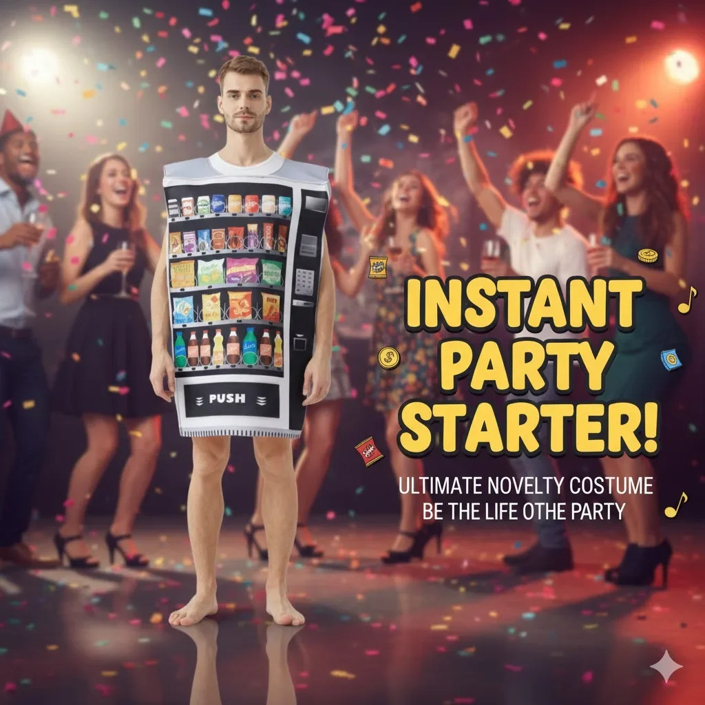 

Supermarket Vending Machine Family Costume, Digital Print Spot Halloween Outfit, Stage Performance Fun Wear, Group Matching Set