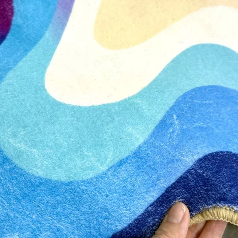Irregular Colorful Abstract Plush Rug 6