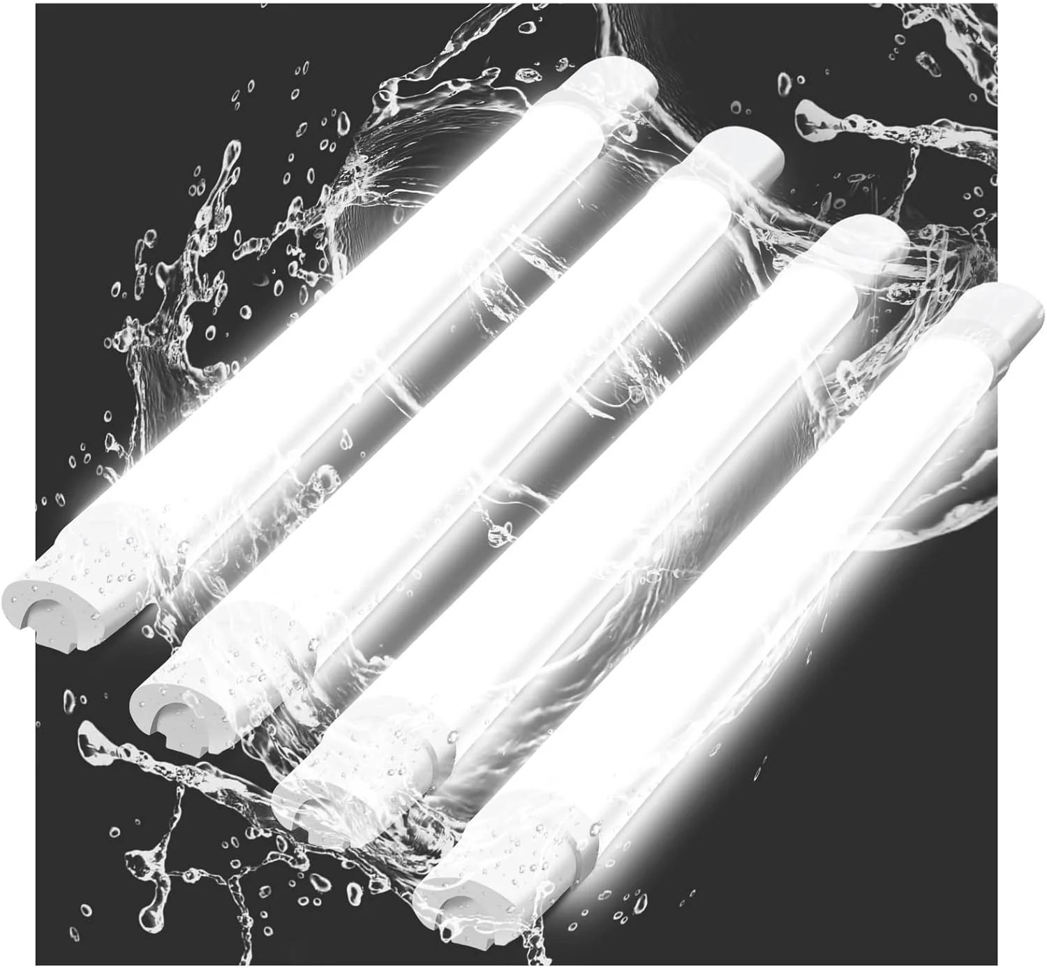 4er-Pack LED-Feuchtigkeitsbeständige Deckenleuchte 90cm 24W 5000K, IP65 Wasserdichte Aufbauleuchte für Badezimmer Küche Werkstatt Garage Keller