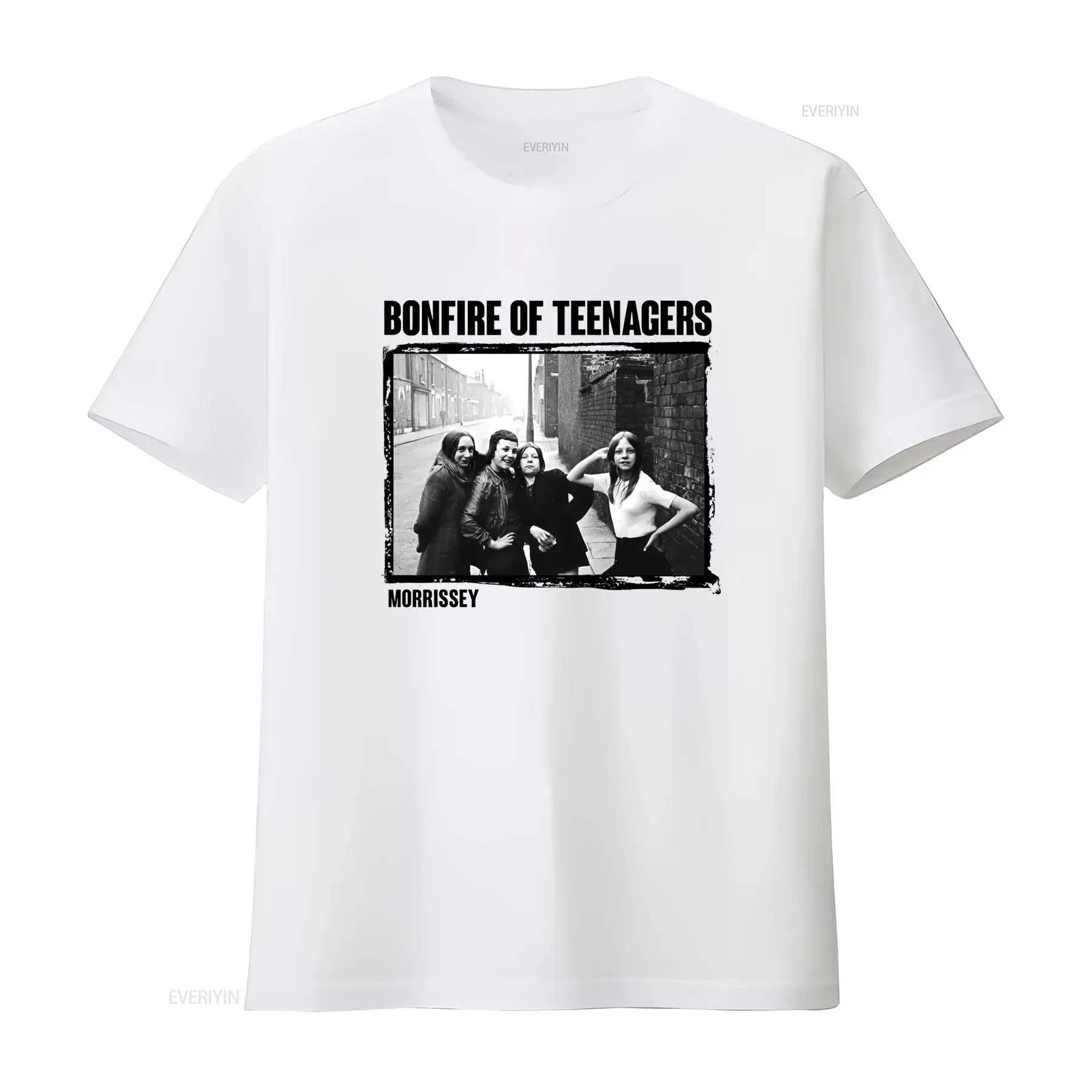 BONFIRE OF TEENAGERS Morrissey Band Cotton T Shirt Retro Street Style Print vintage Washed designer clothes Unisex Versatile
