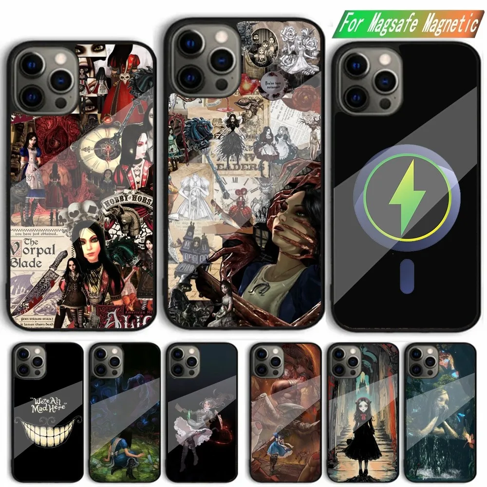 Game A-Alice Madness Phone Case For iPhone 15,14,13,12,11,Plus,Pro,Max Mini Magsafe Magnetic Wireless Charging