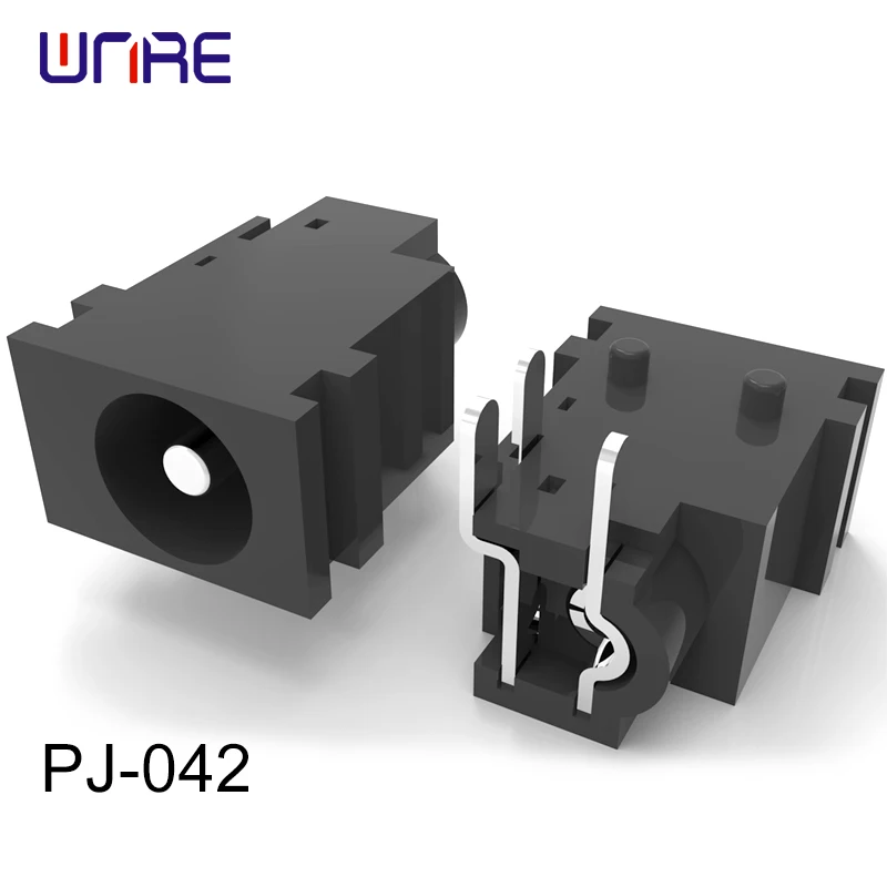 PJ-042 DC Power Jack 1.65mm Center Pin Brass Tin Contacts Wave Solderable Compliant for Consumer Electronics Industrial Controls