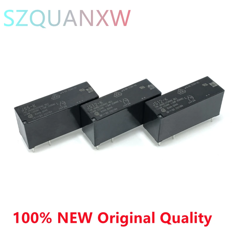 5PCS/Lot 100%Original New  JS5-K 5VDC JS12-K 12VDC JS24-K 24VDC DIP-5 8A Power Relay