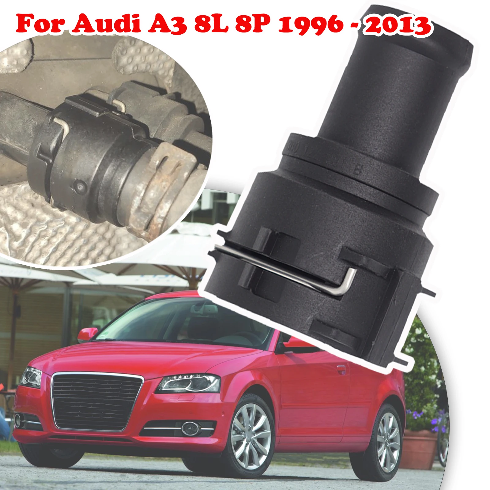 For Audi A3 8L 8P 1996 - 2012 2013 Car Radiator Coolant Hose Flange Quick Acting Coupling Adapter Pipe Connector with Clip Seal