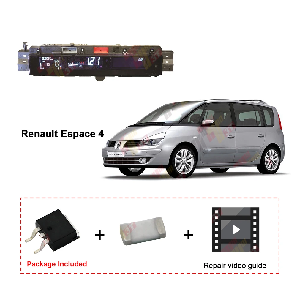 Renault ESPACE IV Dash Instrument Cluster Digital LCD Display Mosfet Repair Kit