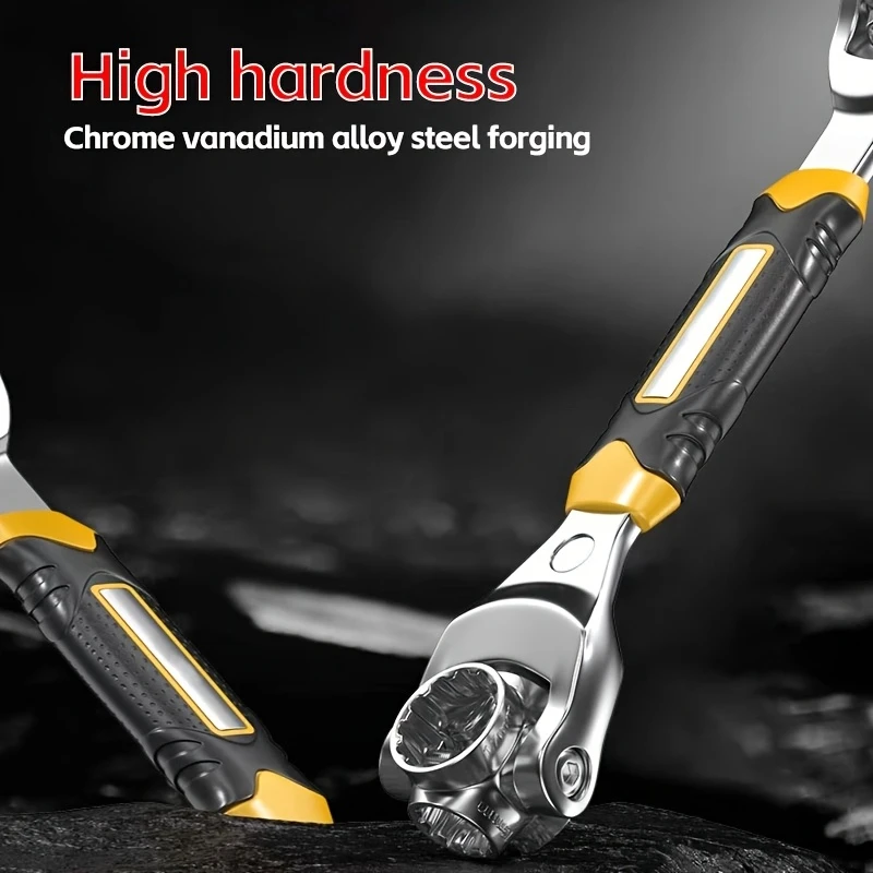 1 قطعة 52 في 1 العالمي مفتاح بانة مجموعة 360 الدورية رئيس مع مقبض مطاطي للمنزل سيارة إصلاح مجموعة أدوات المهنية