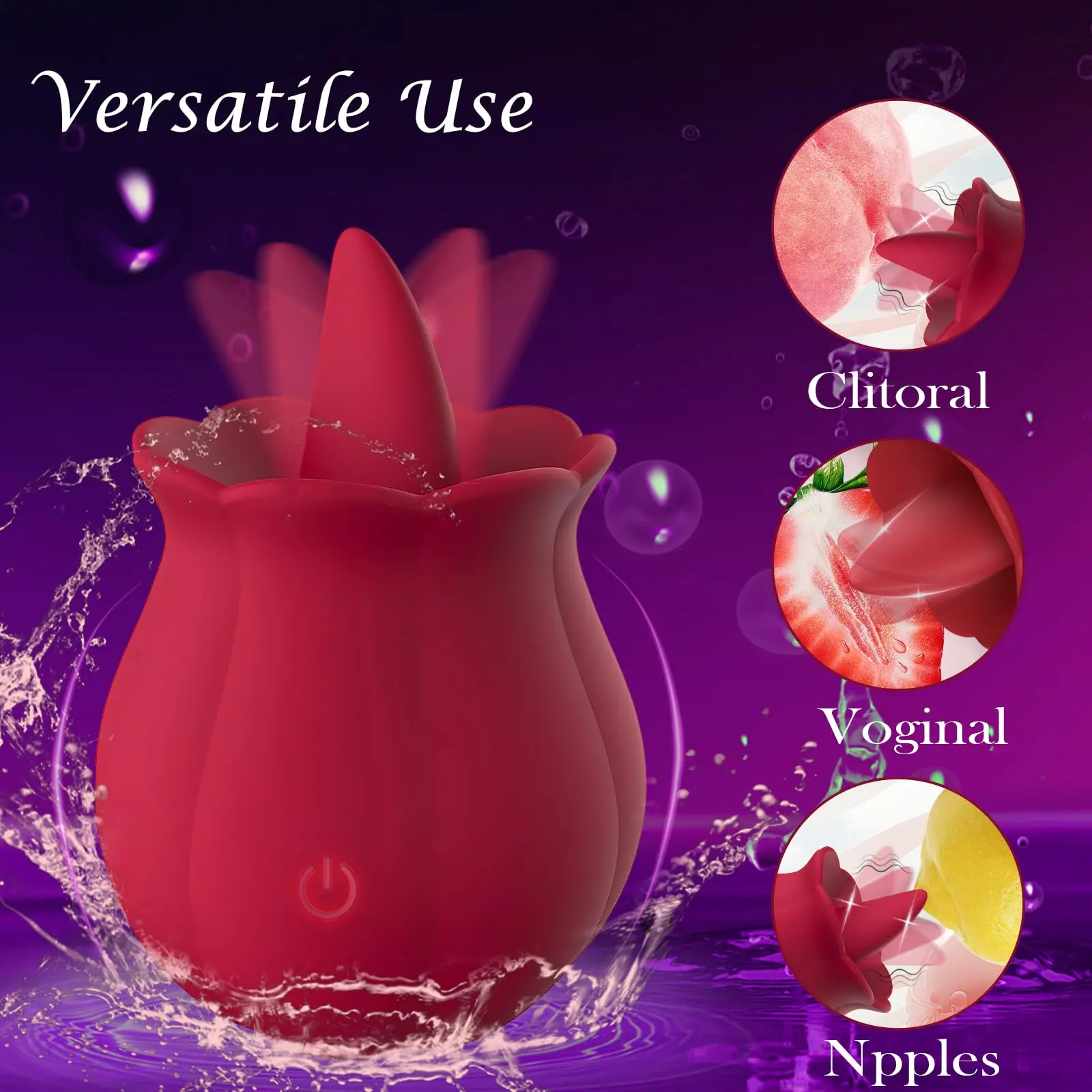 Tongue Clitoral Rose Vibrator, Sex Toys Vibration Stimulator for Women | Licking Rose Adult Toy | 10 Speed Vibrating - Image 3