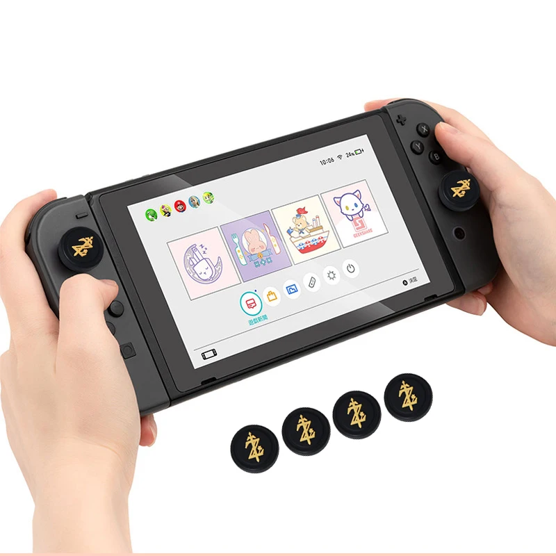 4個シリコーンアナログ親指グリップは任天堂と互換性スイッチoled/スイッチlite/スイッチジョイスティック保護カバー