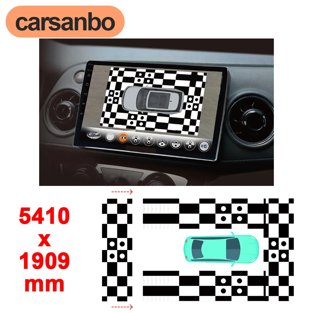 Carsanbo Car Panoramic 3D 2D Calibration Cloth 360 Degree Camera Surround Bird Eye View System Debugging Cloth Special 4 Pcs/set