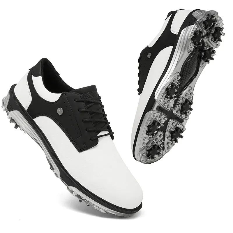 Golf Shoes Waterproof Golfer Sport Man Ankle Sneakers Supplies Golfing Non Slip Comfortable Walking Boots Black White