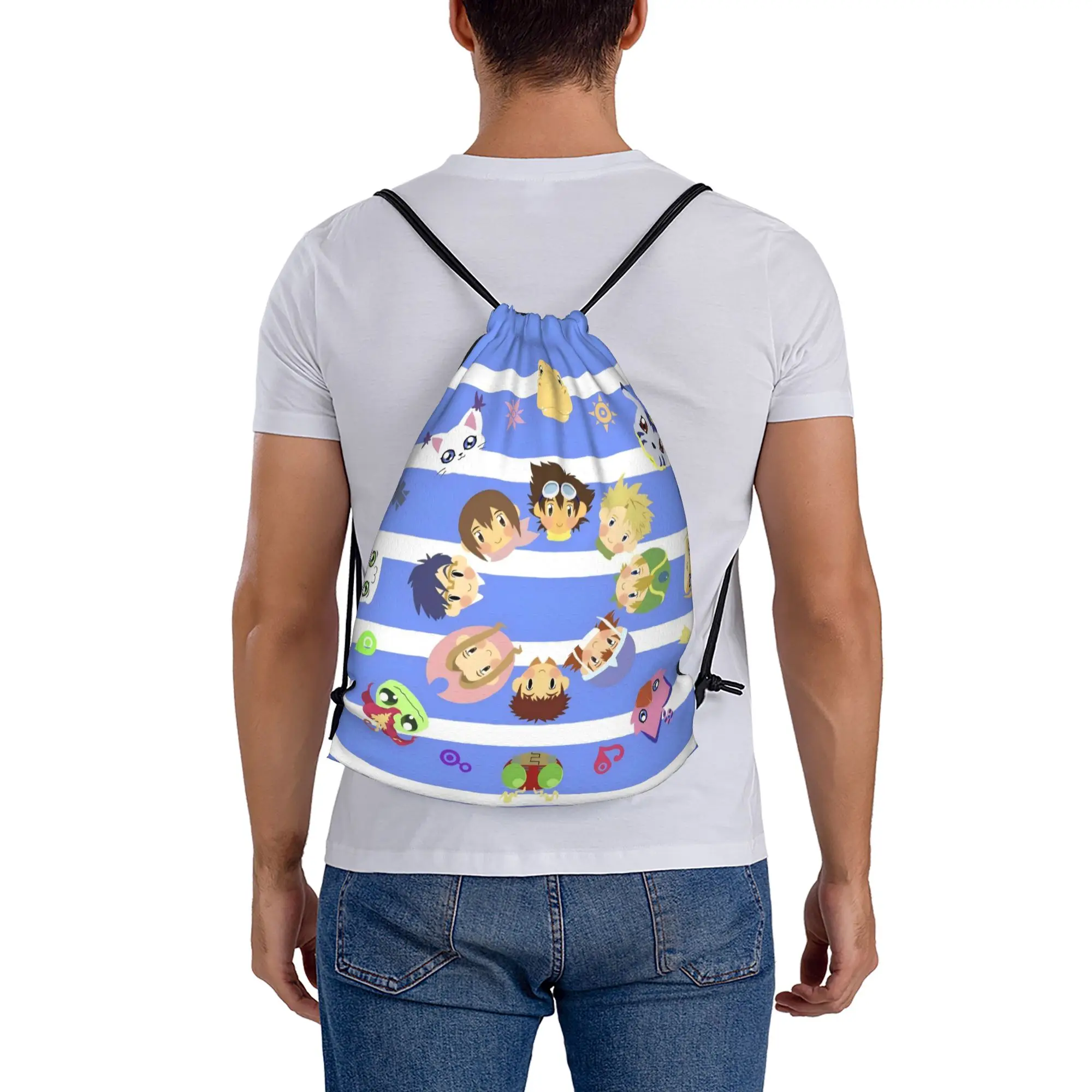 

Digimon Partners 2 BANDAI Digimon Drawstring Bags Travel Unisex Storage Organize Bundle Pocket Rope Bag