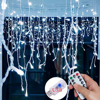 8 Modes USB Ice Stick Light String Christmas LED Light Indoor Garland Home Party Garden New Year Bedroom Curtain Decoration