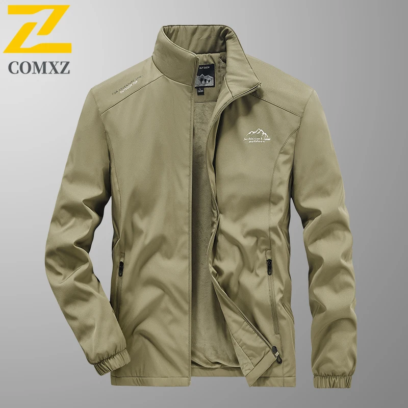 

High Quality Men's Fleece Jacket Autumn Winter Thickened Warm Stand Up Collar Men's Jacket Outdoor Camping Hiking Zipper Jacket