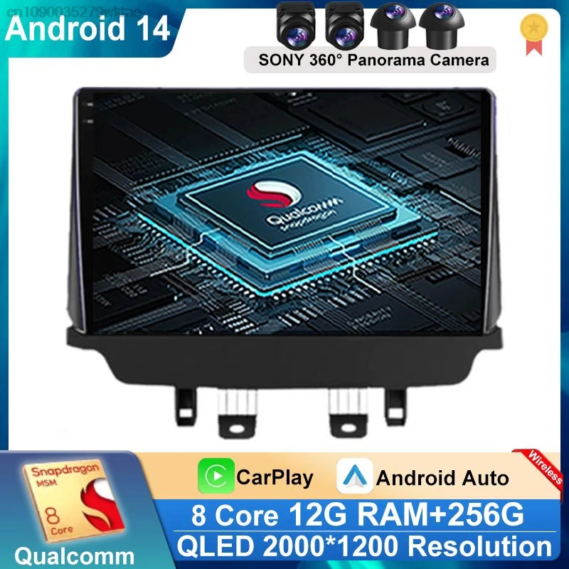 Car Radio Android 14 For Mazda CX-3 CX3 Mazda 2 DK 2014 - 2021 Multimedia Video Player QLED GPS Navigation Wireless Carplay Auto