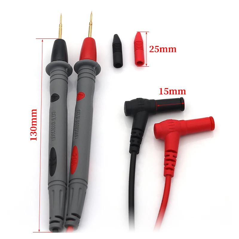 20A Digital Multimeter Probe wire Total Length 1M PVC Insulated Wire BodyNeedle tip Universal for Multimeter 1000V