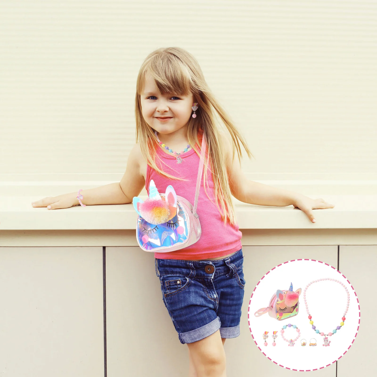 ชุดเครื่องประดับเด็ก 1 ชุด สำหรับเด็กอายุ 3-8 ปี สร้อยคอ สร้อยข้อมือ ต่างหู พลาสติกหลากสี สำหรับเด็กผู้หญิง แต่งตัว ของขวัญ เครื่องประดับเด็ก