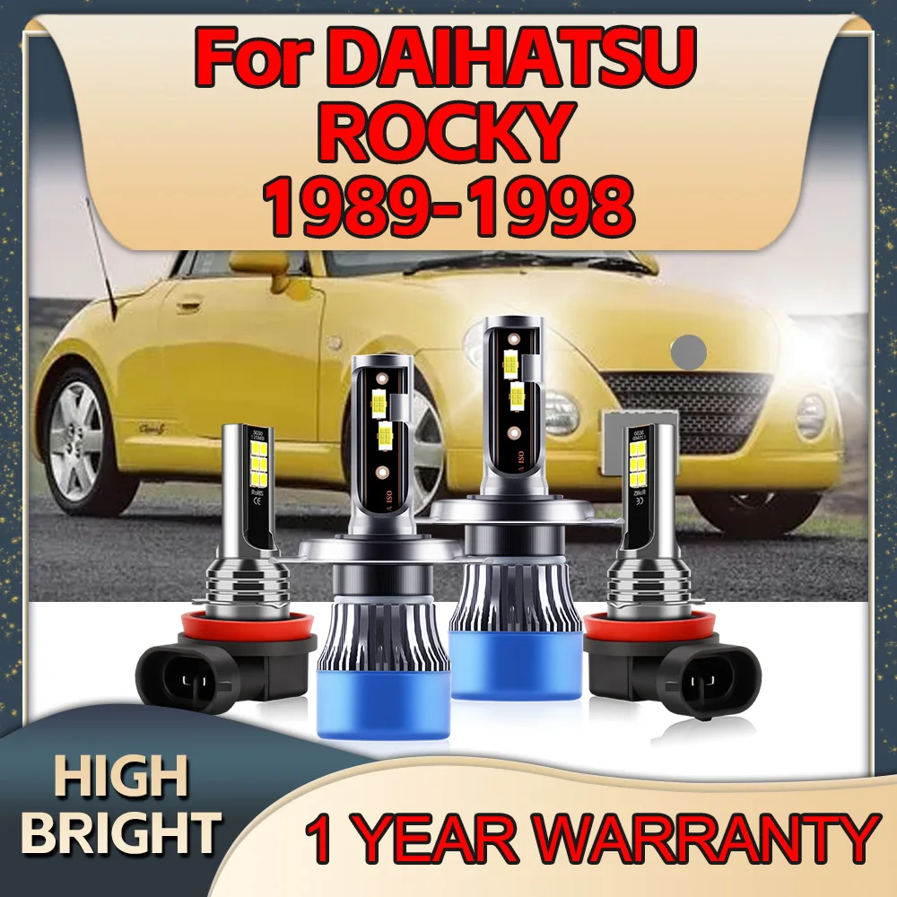 

4Pcs Car LED Headlight H4 H11 Bulbs 6000K Headlamp Auto Lamps Fog Lights 12V For DAIHATSU ROCKY 1989-93 1994 1995 1996 1997 1998