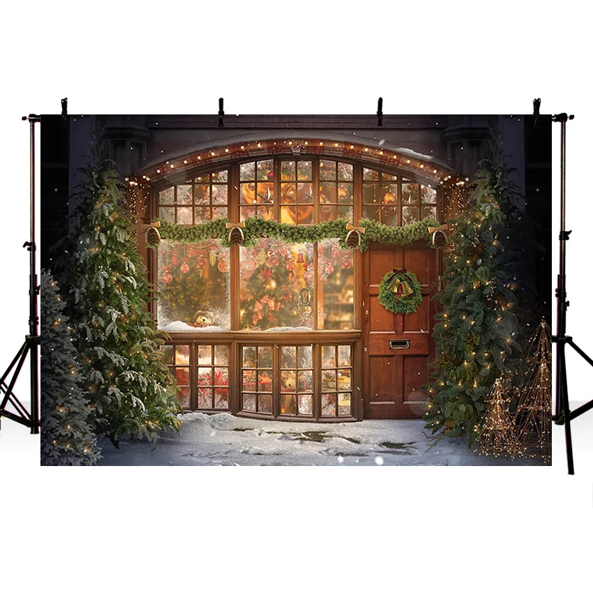 Decorazione dell'albero di natale sfondo ghirlanda luce fiocco di neve inverno bambini ritratto fotografia sfondo Photo Studio Photocall