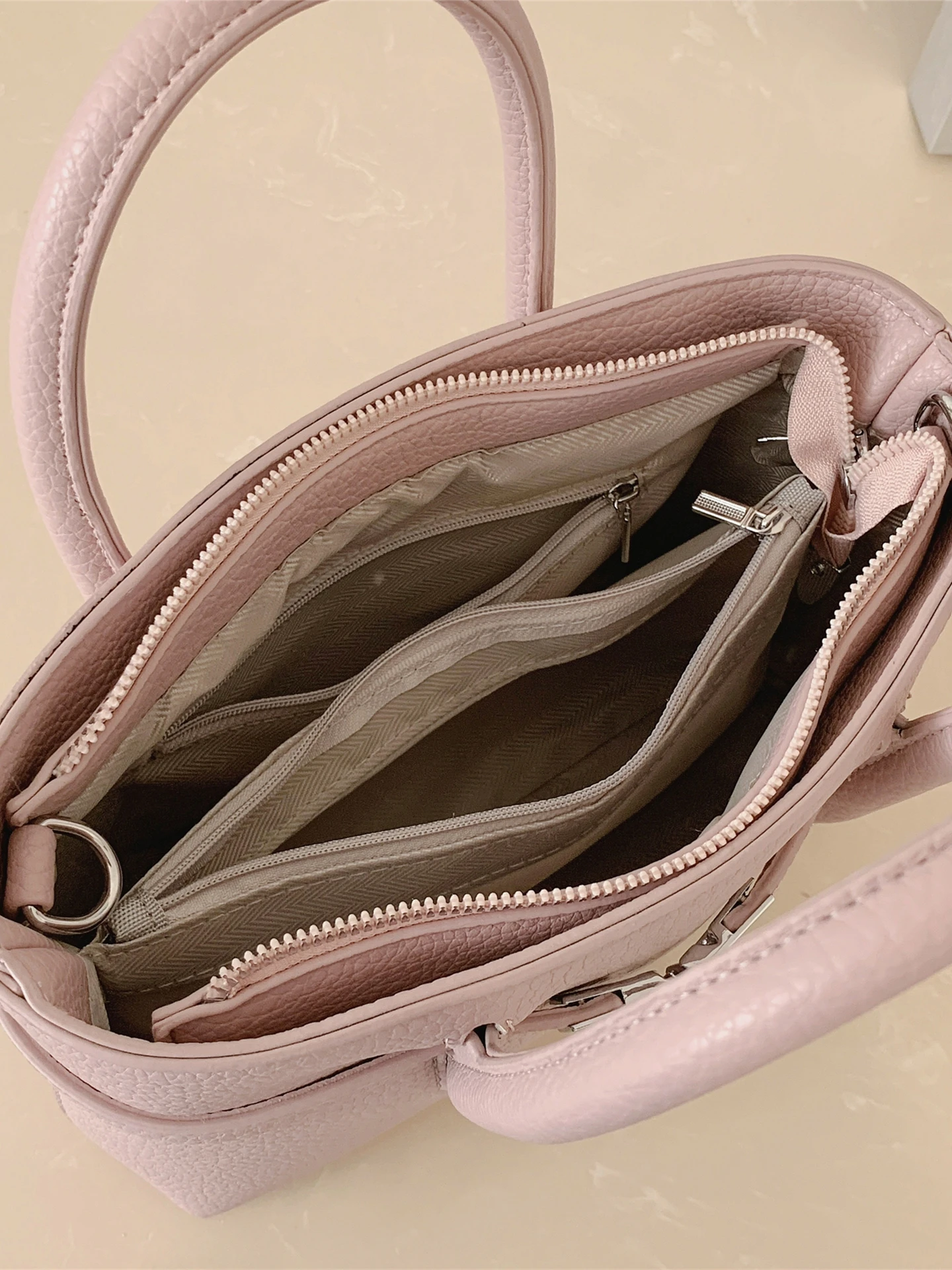 litchi-pattern-women's-crossbody-bag-soft-pu-leather-handbag-zipper-closure-trendy-bag-with-hidden-pocket-fashionable-bag