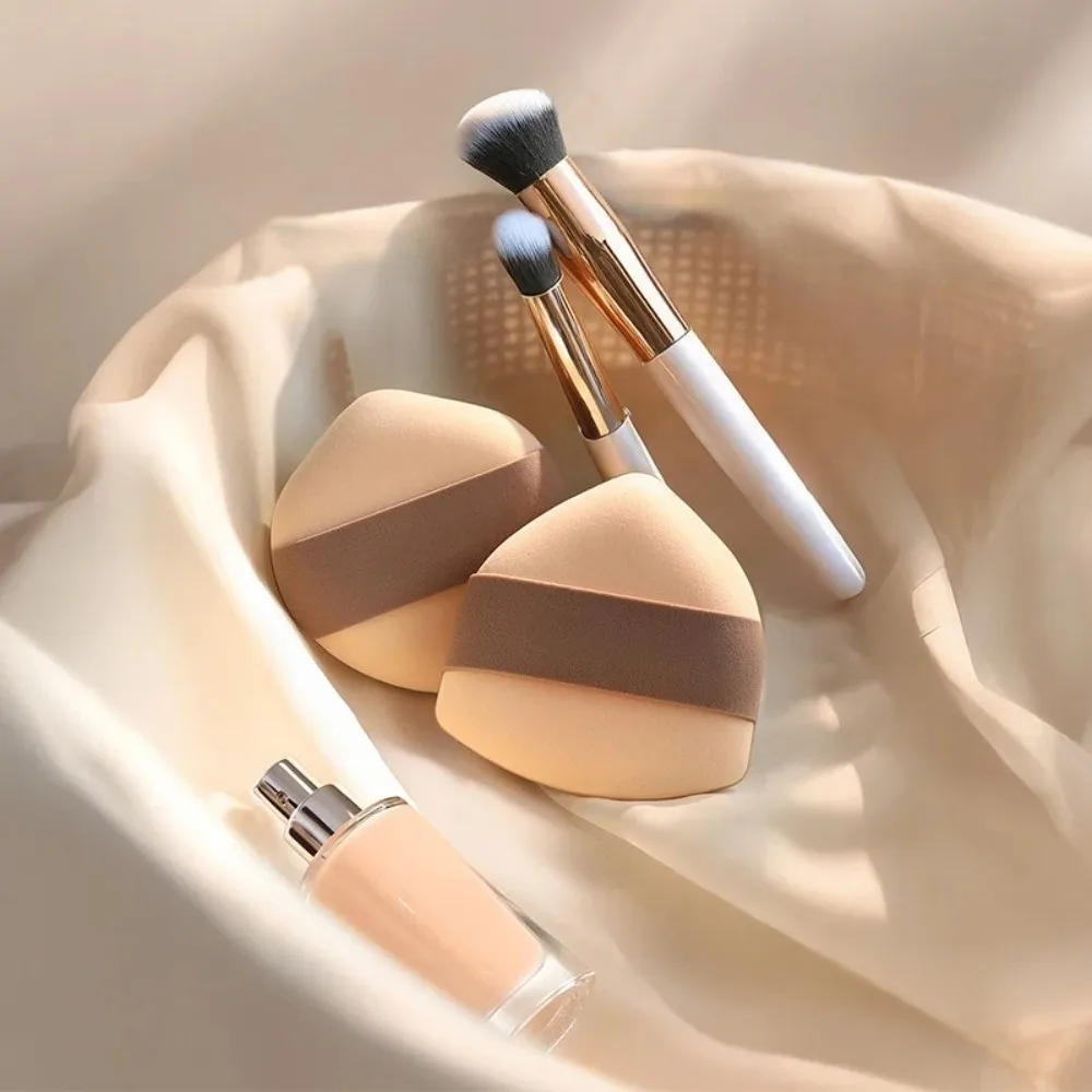 2 Esponjas de Maquillaje de Terciopelo Chocolate, Suaves para Aplicar Corrector y Polvo, Herramienta Cosmética de Belleza, Esponja para Base de Maquillaje con Efecto Cojín de Aire