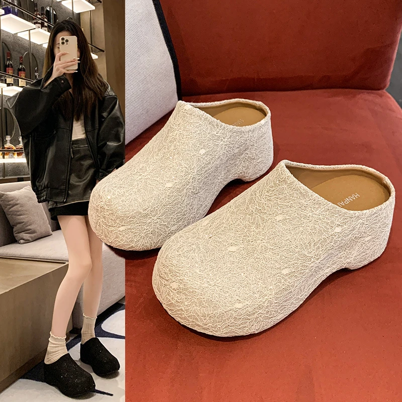 

Thick-soled Baotou Home Waterproof Platform, Fashionable, Versatile, Comfortable, Anti-slip and Breathable Women's Slippers
