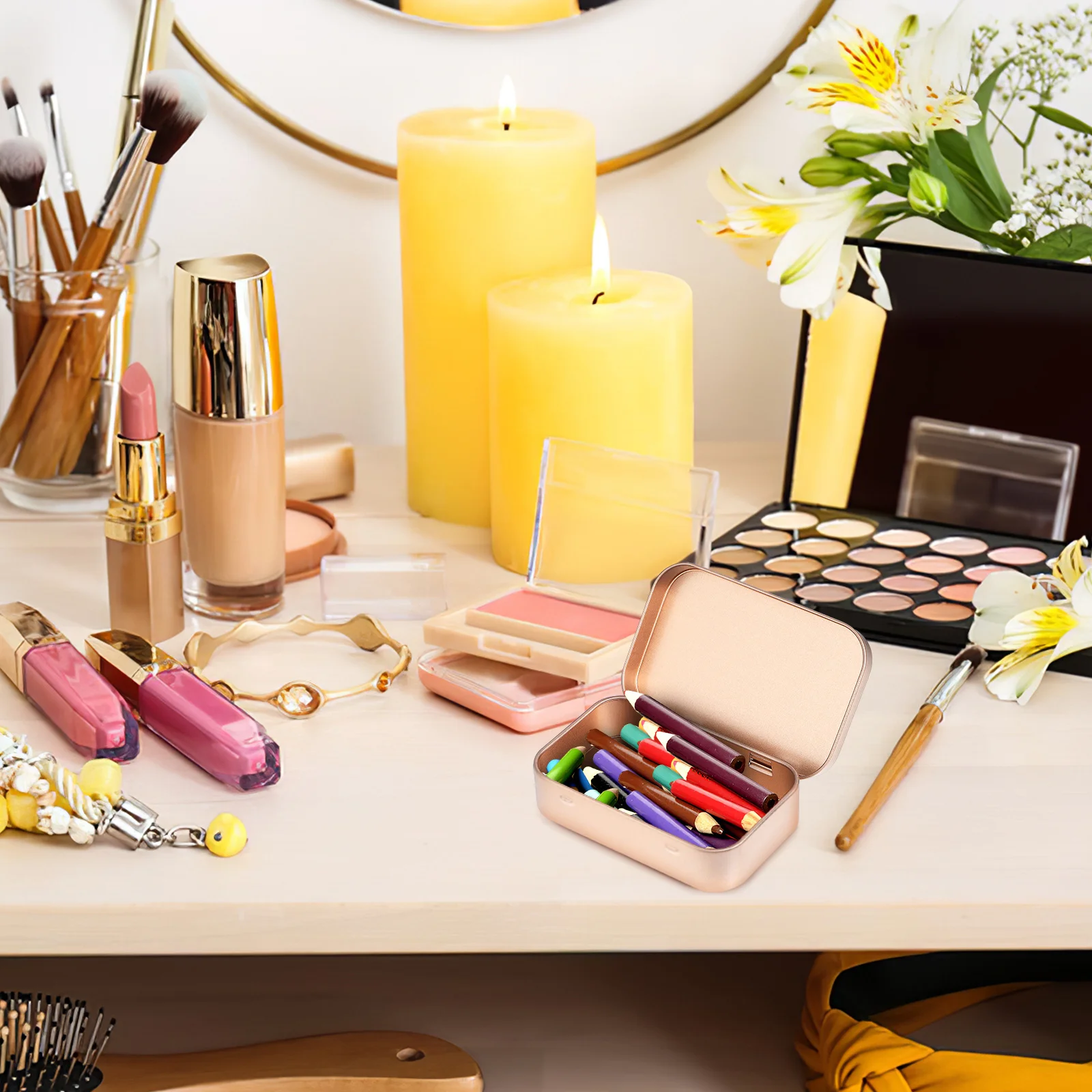 

5pcs Tin Box Hinged Lid Portable Rectangular Small Container For Candy Gift Packaging Mini Storage Iron Case Metal Box Accessory