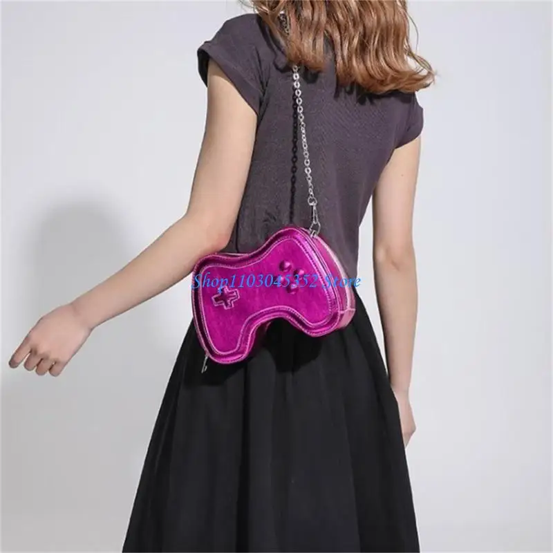 حقائب كروسبودي حقائب يد بسلسلة من البولي يوريثان حقائب كتف صغيرة للفتيات والنساء تحمل محفظة على شكل لوحة ألعاب حقيبة عصرية #3
